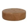 Nilda Round Leather Cocktail Ottoman