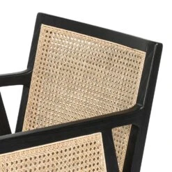 Thayer Cane Counter Stool - Brushed Ebony & Savile Flax -France and So Furniture 109035 017 DET 1