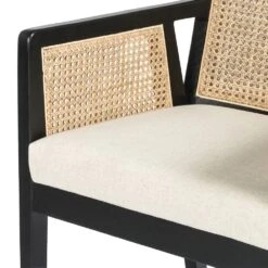 Thayer Cane Counter Stool - Brushed Ebony & Savile Flax -France and So Furniture 109035 017 DET 3