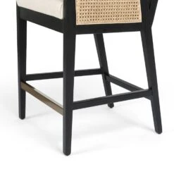 Thayer Cane Counter Stool - Brushed Ebony & Savile Flax -France and So Furniture 109035 017 DET 4