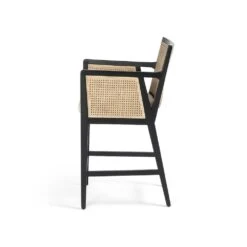 Thayer Cane Counter Stool - Brushed Ebony & Savile Flax -France and So Furniture 109035 017 SID 1