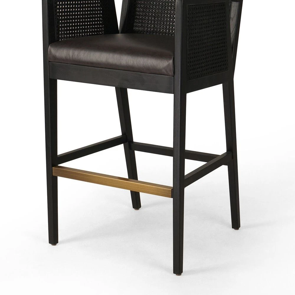 Thayer Cane Bar + Counter Stool - Bar Stool - Brushed Ebony - Sonoma Black 4 Thayer Cane Bar + Counter Stool - Bar Stool - Brushed Ebony - Sonoma Black - Image 4