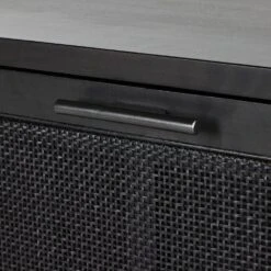 Spencer Bar Cabinet - Black W/ Black Wash Mango 35 Spencer Bar Cabinet - Black W/ Black Wash Mango -France and So Furniture 109084 004 DET 4