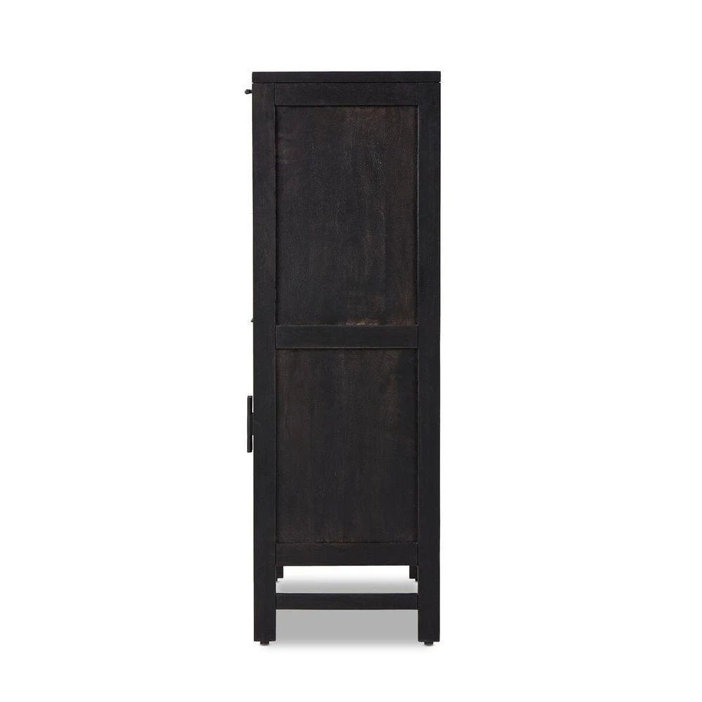 Spencer Bar Cabinet - Black W/ Black Wash Mango 11 Spencer Bar Cabinet - Black W/ Black Wash Mango - Image 11