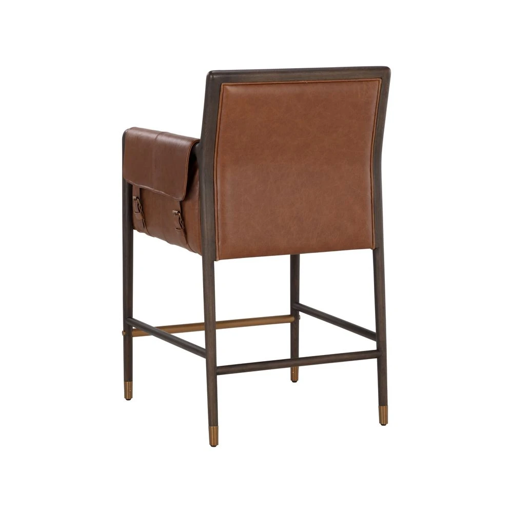Mauti Counter Stool - Brown - Shalimar Tobacco Leather 5 Mauti Counter Stool - Brown - Shalimar Tobacco Leather - Image 5