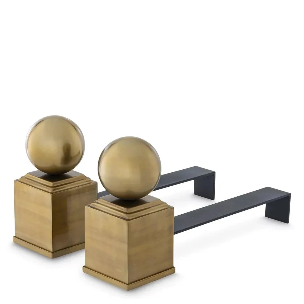 Viviers Andiron Set Of 2 4 Viviers Andiron Set Of 2 - Image 4