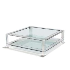 Velvet Grand Square Cocktail Table - Clear
