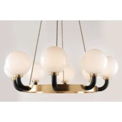 Werner Black Pendant 8 Lamp Aged Brass / Black -France and So Furniture 131a6495 de68 479d a517 70cabd153b6f