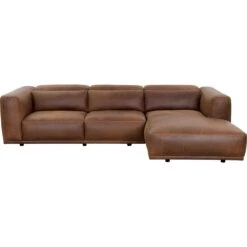Beau Sofa Chaise - Raf - Lucia Tobacco Leather