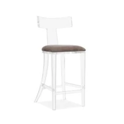 Seraphina Klismos Bar Stool - Clear