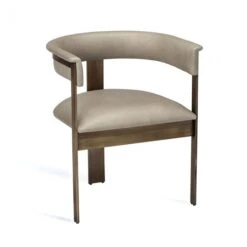 Darcy Dining Chair -France and So Furniture 145195 darcy taupe leather bronze chair