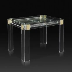 Camille Acrylic Backgammon Table - Clear -France and So Furniture 165081 1