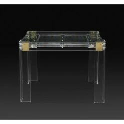 Camille Acrylic Backgammon Table - Clear -France and So Furniture 165081 1 1