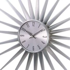 Sunburst Clock - Classic Silver -France and So Furniture 1688SILVER24 Copy