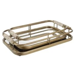 Rosea Brushed Gold Trays, S/2 -France and So Furniture 18014 4
