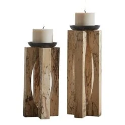 Ilva Wood Candleholders Set/2