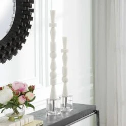 Norte White Stone Sculptures, Set/2 -France and So Furniture 18102 3