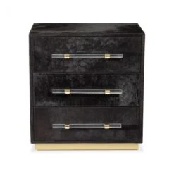 Cassian 3 Drawer Chest - Black/ Brass