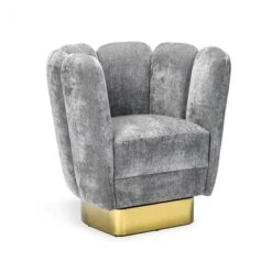Gallery Swivel Chair -France and So Furniture 198010 5 gallery granite grey brass upholstered chair 6 42c91c13 80e0 4bfb 97b5 b97c01b2115f