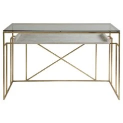 Cumulus Writing Table - Gold -France and So Furniture 2024 933C STR