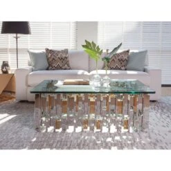 Cityscape Rectangular Cocktail Table - Stainless Steel -France and So Furniture 2041 945C ROM 3