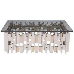 Cityscape Rectangular Cocktail Table - Stainless Steel -France and So Furniture 2041 945C STR