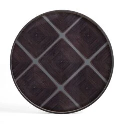 Linear Squares Glass Tray - Black -France and So Furniture 20914 1