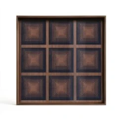 Squares Glass Tray - Black -France and So Furniture 20920