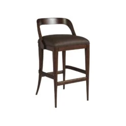 Beale Low Back Bar Stool - Warm Brown Mahogany