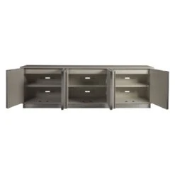 Gradient Long Media Console - Antiqued White -France and So Furniture 2119 908 OPEN
