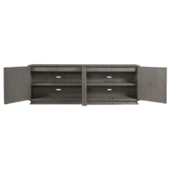 Monstuart Long Media Console/Buffet - Gray -France and So Furniture 2150 907 STR OPEN