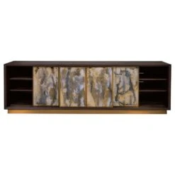 Verbatim Long Media Console - Dark Brown -France and So Furniture 2170 910 OPEN 1