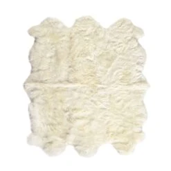 Sylas Lambskin Rug - White - 4.5X5.75'