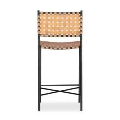 Idrina Counter Stool - Natural Leather -France and So Furniture 223601 004 BCK 1