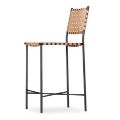 Idrina Counter Stool - Natural Leather -France and So Furniture 223601 004 DET 1