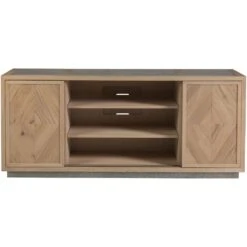 Verite Media Console - Light Oak -France and So Furniture 2240 907 OPEN 1
