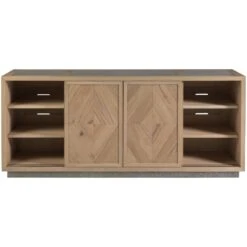 Verite Media Console - Light Oak -France and So Furniture 2240 907 OPEN 2