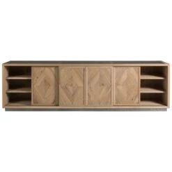 Verite Long Media Console - Light Oak -France and So Furniture 2240 908 OPEN 2