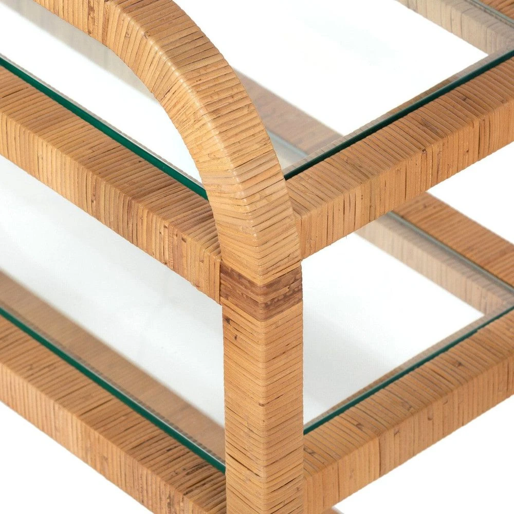 Daphne Bar Cart - Wrapped Honey Rattan 4 Daphne Bar Cart - Wrapped Honey Rattan - Image 4