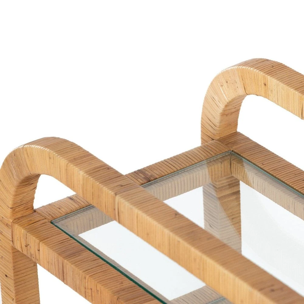 Daphne Bar Cart - Wrapped Honey Rattan 5 Daphne Bar Cart - Wrapped Honey Rattan - Image 5