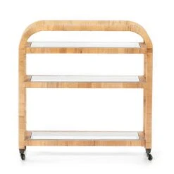 Daphne Bar Cart - Wrapped Honey Rattan