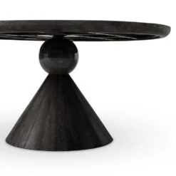 Belinda Dining Table - Worn Black Marble -France and So Furniture 224556 003 DET 1