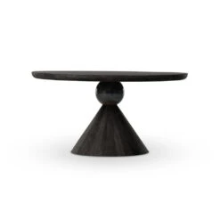 Belinda Dining Table - Worn Black Marble