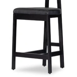 Evanna Counter Stool - Black Leather -France and So Furniture 225104 003 DET 6
