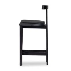 Evanna Counter Stool - Black Leather -France and So Furniture 225104 003 SID 1