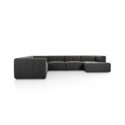 Log Channeled 6-Piece Sectional - RAF Chaise - Saxon Charcoal