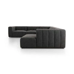 Log Channeled 6-Piece Sectional - RAF Chaise - Saxon Charcoal -France and So Furniture 227473 005 SID 1
