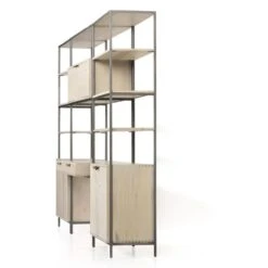 Troy Modular Wall Desk With 2 Bookcases - Dove Poplar 21 Troy Modular Wall Desk With 2 Bookcases - Dove Poplar -France and So Furniture 228708 003 DET 3