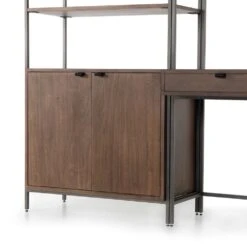 Troy Modular Wall Desk With 1 Bookcase - Auburn Poplar -France and So Furniture 228709 001 DET 3