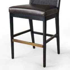 Thayer Cane Armless Bar + Counter Stool - Bar - Brushed Ebony - Sonoma Black -France and So Furniture 229202 013 DET 3